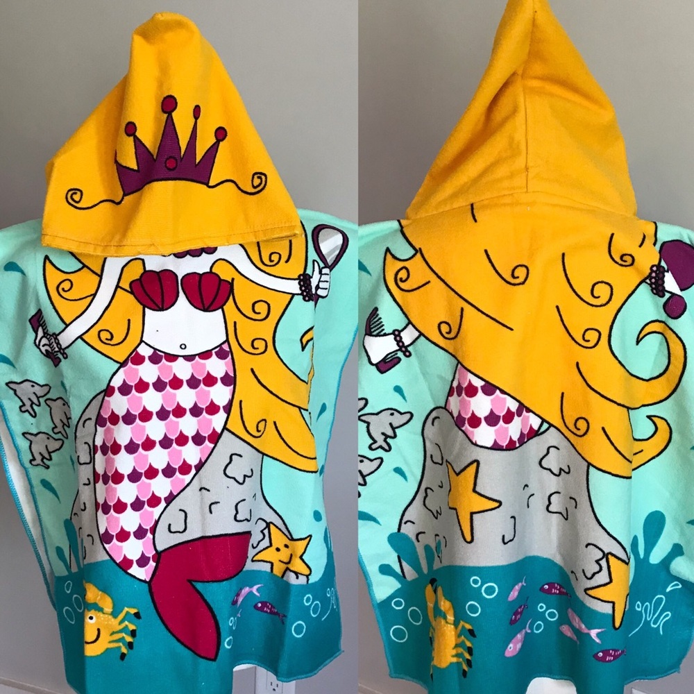 🧜🏻‍♀️Only 1 Left! Hooded Mermaid Poncho Towel - Picture 6 of 8